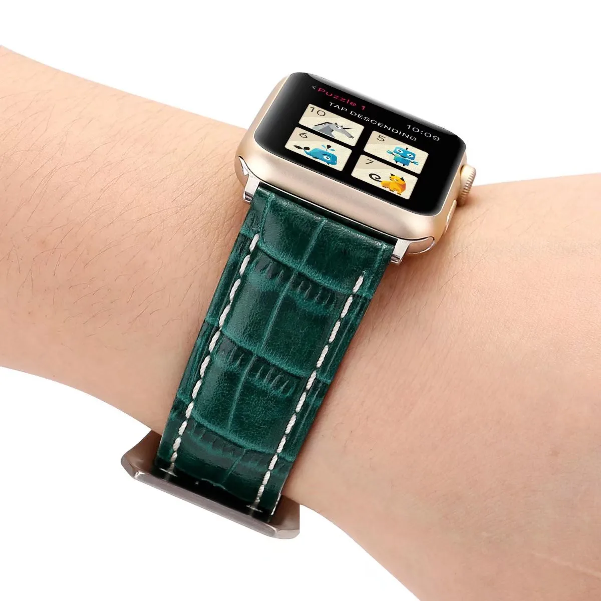 Ретро Стиль натуральная кожа крокодила ремешок для наручных часов Apple Watch iWatch