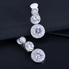 CWWZircons Clip on Ear Round Drop Cubic Zirconia Non Pierced Earrings Fashion Wedding Jewelry Womens Accessories CZ427 5