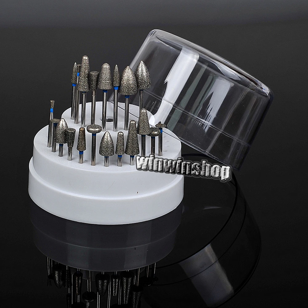 20 pcs Dental Lab Assorted Diamond Burs Millers Tooth Drill Jewelers 2