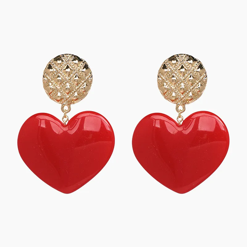 

XIAO YOUNG New Design Big Heart Drop Earrings Fashion Jewelry Women Chic Vintage Statement Earring Summer Party Wholesale