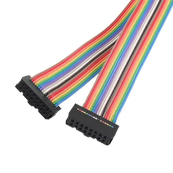 

10x New 2.54mm Pitch 16 Pin Female to Female IDC Connector Rainbow Color Ribbon Flat Cable