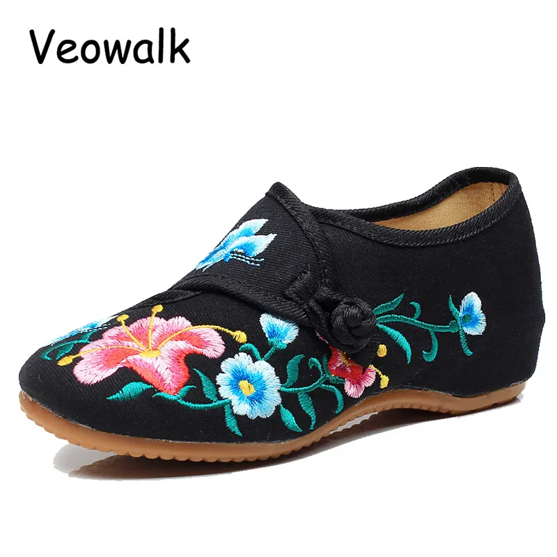 Buy Veowalk Big Size 34 41 Morning Glory Cloth Shoes Chinese Totem Flats Mary