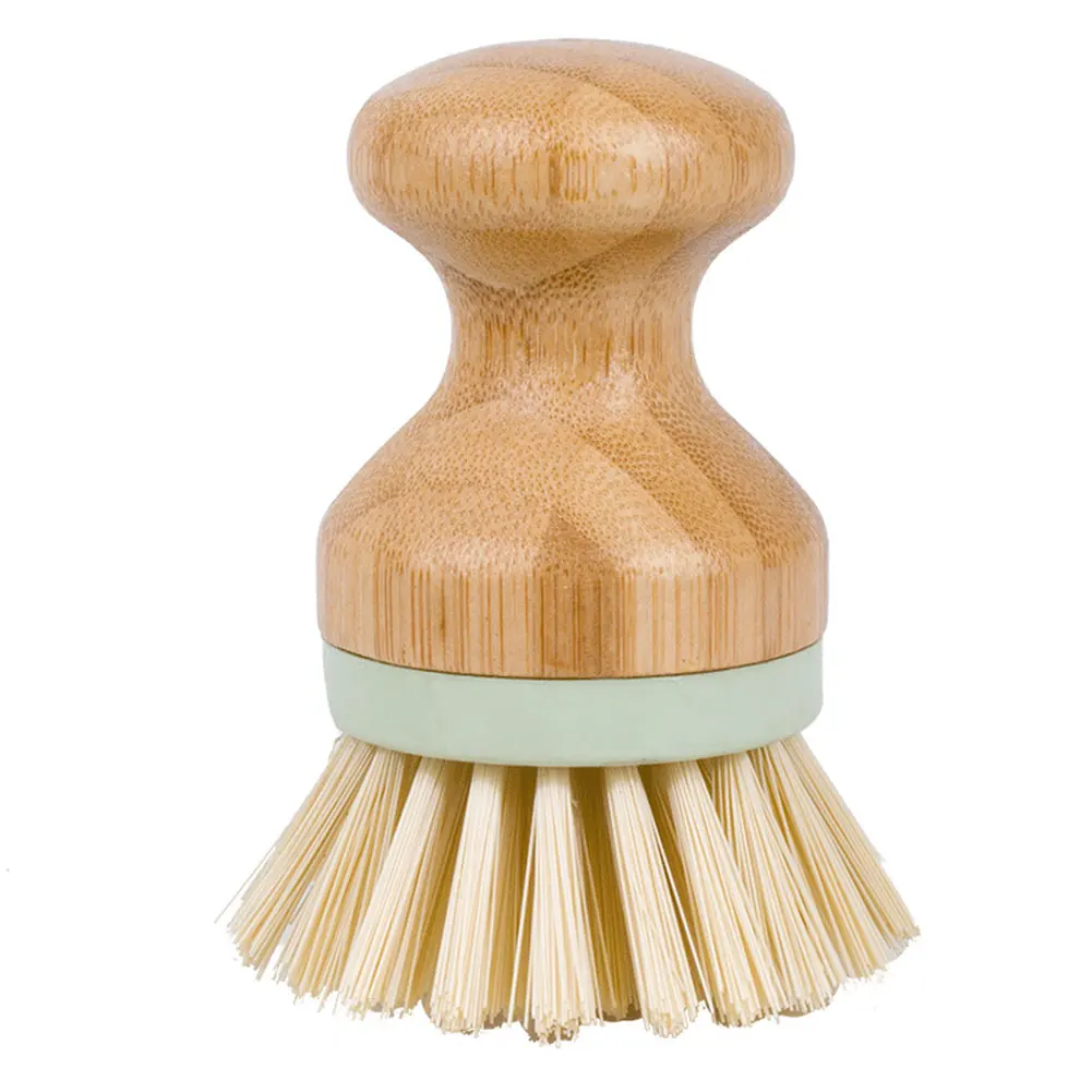 

For Kitchen Dish Scrubber Tool Recycled Home Use Cleaning Brush Mini Wooden Handle Pot Pan Wash Round Tableware Bristles