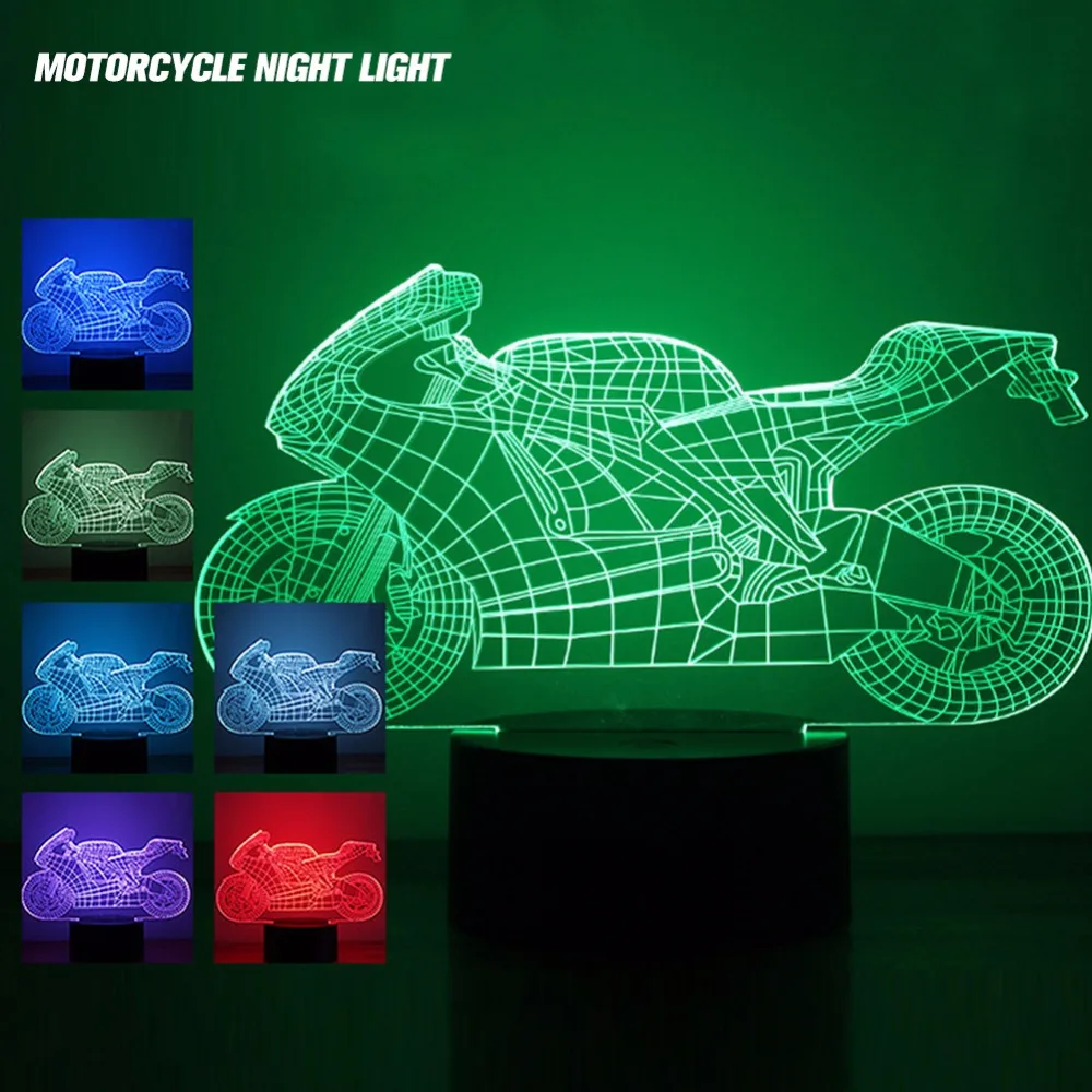 3D LED ночные огни боец гитара мотоцикл сенсорный и 17 клавишный пульт