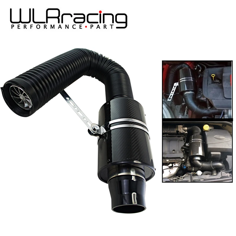 

WLR - Air Intake With Fan Universal Racing Carbon Fiber Cold Feed Induction Kit Air Intake Kit Air Filter Box / OR WITHOUIT FAN
