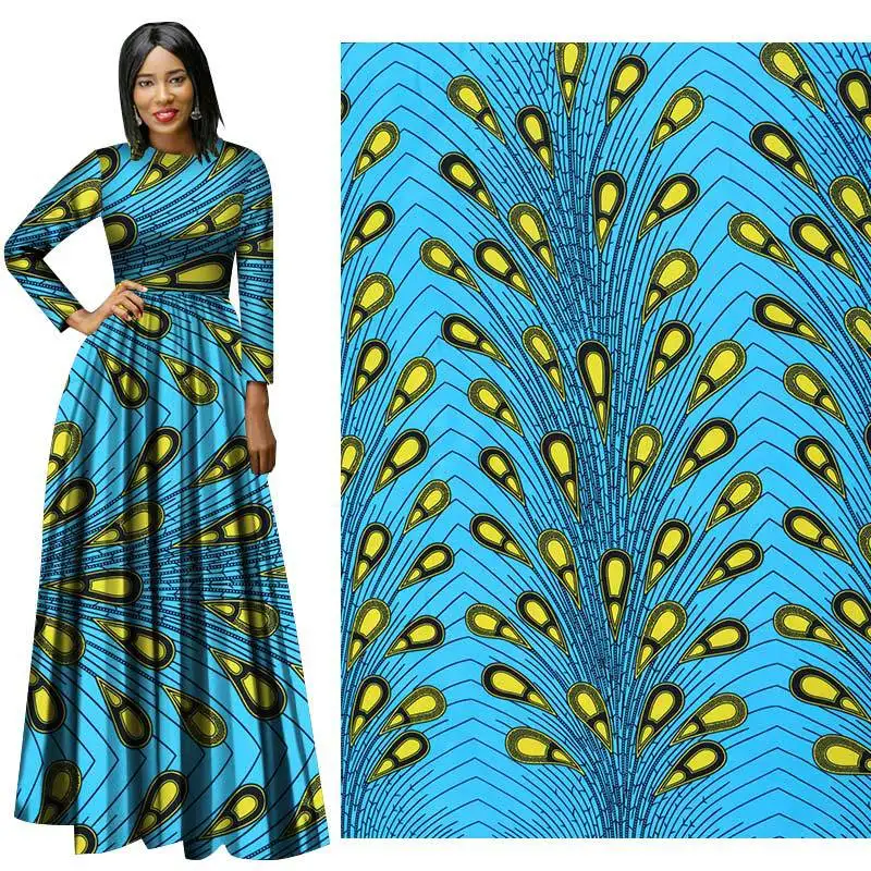 

2019 spring new plain batik geometric print fabric polyester fabric hot sale African fashion fabric wholesale 6 yards/lot