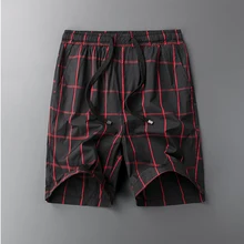 Новые клетчатые шорты для мужчин,, повседневные пляжные шорты Homme, качественные шорты с эластичной резинкой на талии, модные брендовые пляжные шорты M-4XL 501