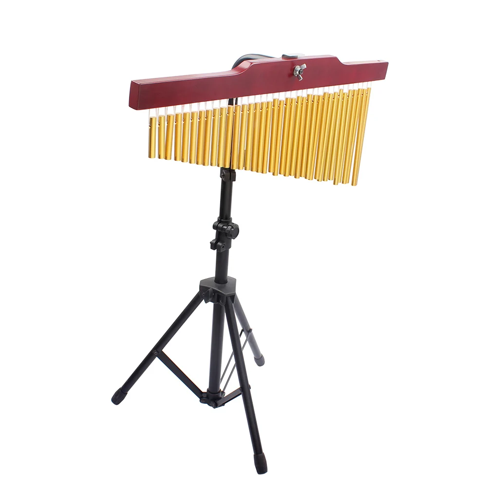 

36-Tone Golden Bar Chimes 36 Bars Single-row Wind Chime Musical Percussion Instrument with Tripod Stand and Striker