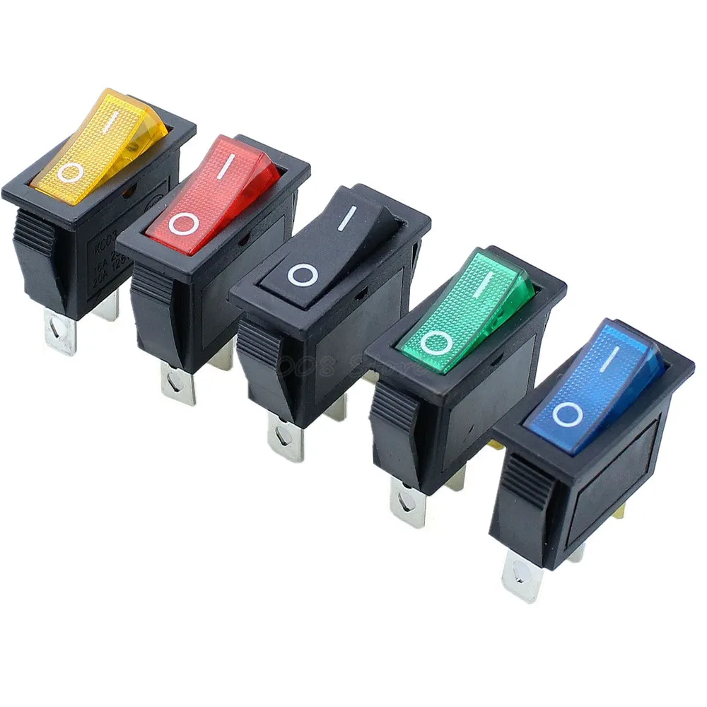 5 шт. ВКЛ-ВЫКЛ 3Pin клавишный выключатель DPST 15A/20A 250V/125VAC | Обустройство дома