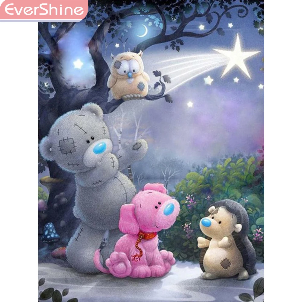 

EverShine DIY 5D Diamond Mosaic Cartoon Bear Picture Of Rhinestones Diamond Painting Home Decoration Diamond Embroidery Sale