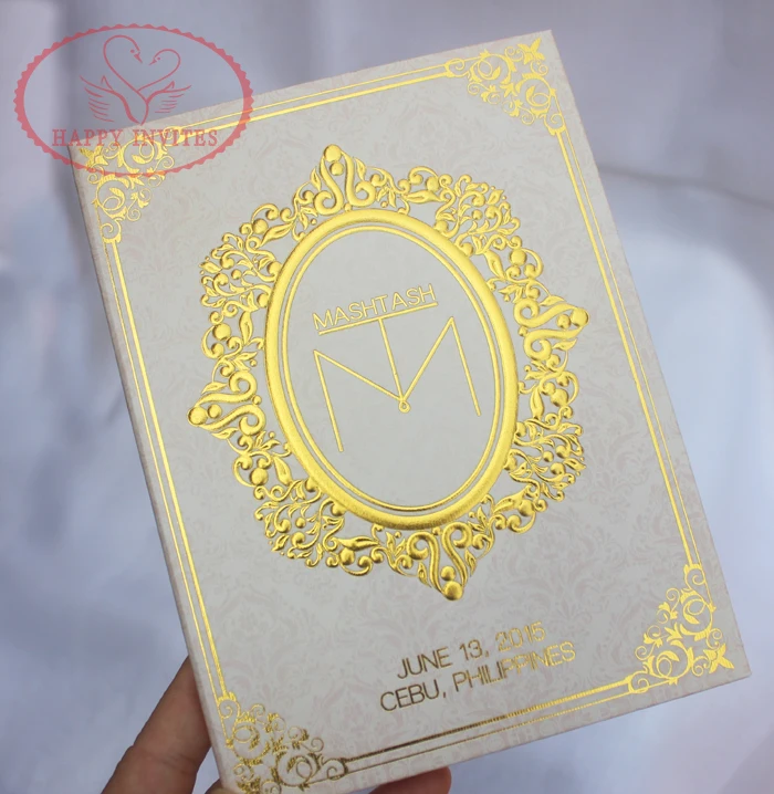 HI1089 - Hard Cover Wedding Invitation Cards  in India Style 12