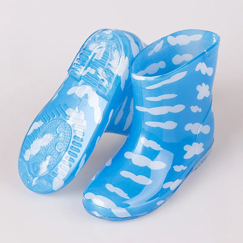 Новые Детские Дождь обувь Водонепроницаемый анти-скользкие детские резиновые сапоги для мальчиков и девочек ПВХ сапоги на резиновой