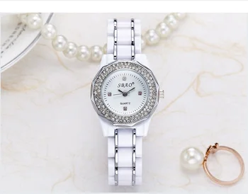 

2017 New ceramic Strap diamond dial Watch casual fashion personality trend atmosphere Lady Quartz watch