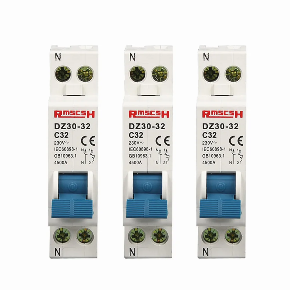 Мини автоматический выключатель DPN DZ30 32 1P + N 10A 16A 20A 25A 32A 220V 230V 50HZ 60HZ DIN RAIL
