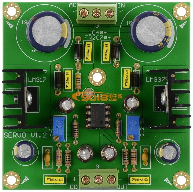 LM317/LM337 DC сервопривод Регулируемое напряжение Регулируемый блок питания пластина положительный и отрицательный двухканальный выпрямитель фильтр