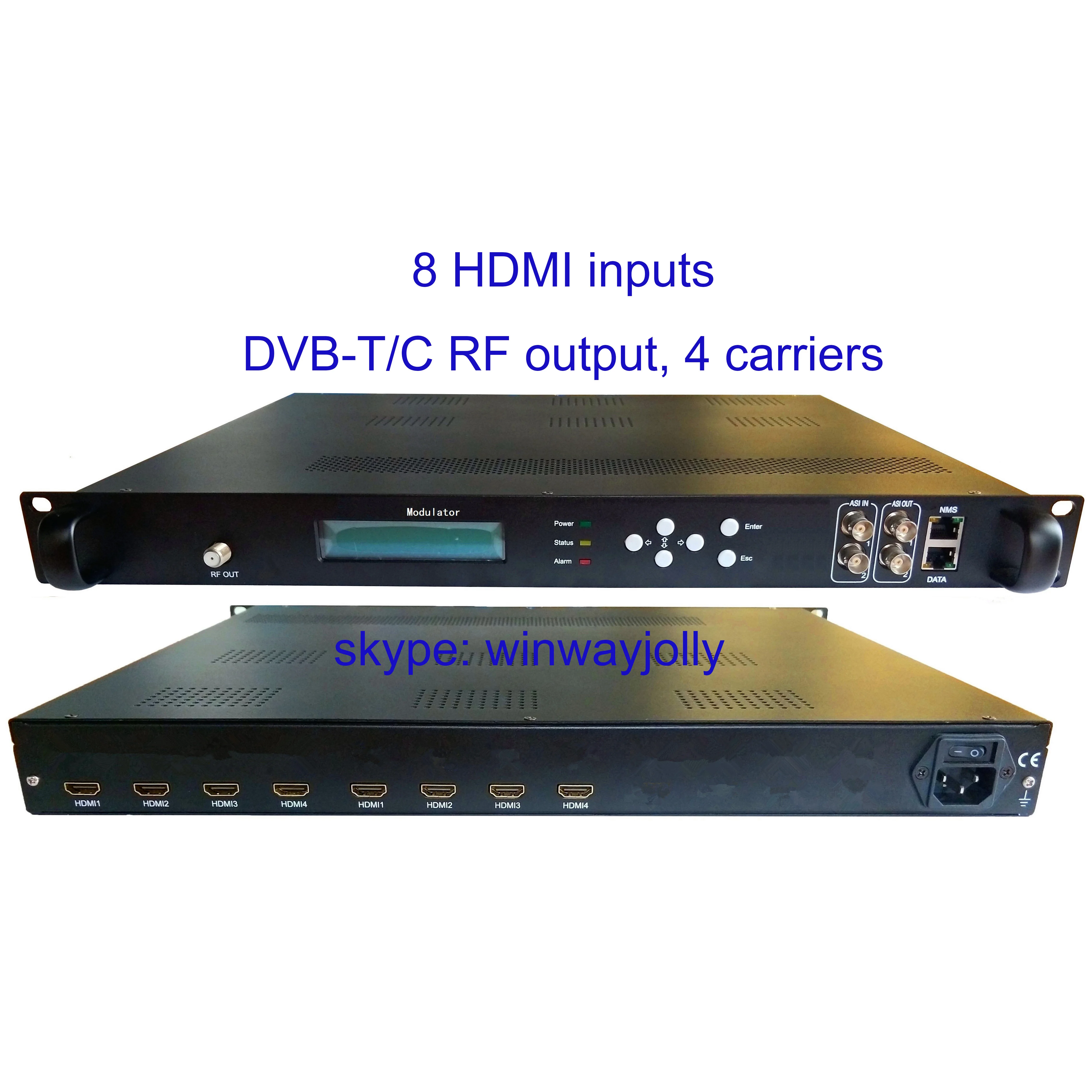 4 перевозчика 1080 P 4/8 HDMI на DVB-T модулирующий преобразователь цифровой ТВ головная DVB-T RF модулятор VEK-4782I-4/8