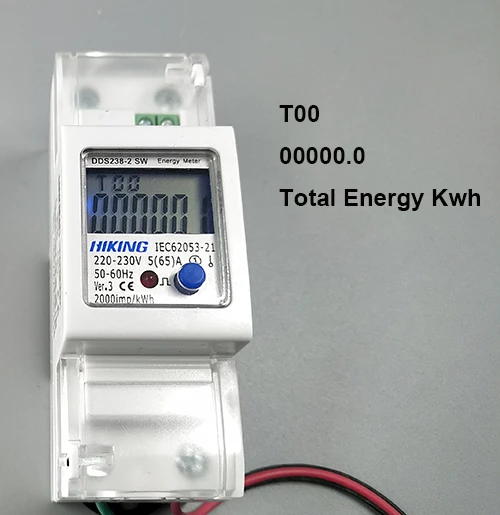 5(65) A 120 V 60 HZ отображение напряжения тока положительный Реверс сброс питания до нулевой однофазной din-рейки кВт-ч ватт счетчик энергии часов