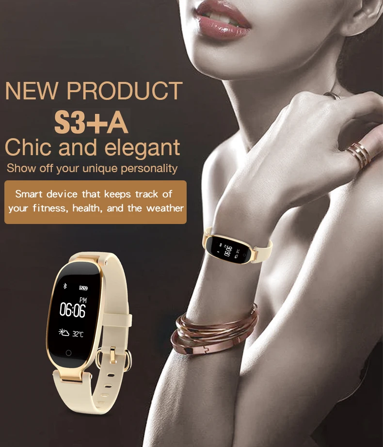 S3 bluetooth esporte inteligente pulseira feminina moda