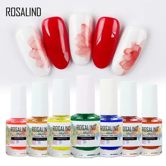 12 цветов для женщин Rosalind Nail Art Iink Smudge Liquid удобная чистка от быстросохнущего нетоксичного лака для ногтей 998