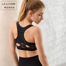 Сетчатый спортивный бюстгальтер для женщин, ударопрочный, высокая поддержка, бюстгальтер для бега, пуш-ап, женский бюстгальтер для йоги, дышащие мягкие тренировочные Топы