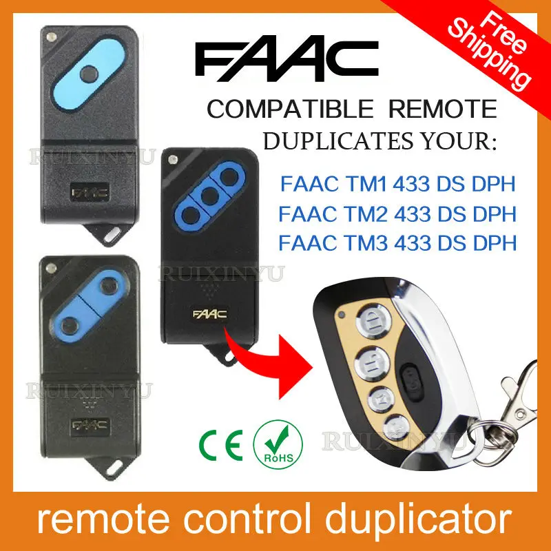 Скопируйте faac tm1 433 DS DPH/faac tm2 433 DS DPH/faac tm3 433 DS DPH дистанционный пульт 433.92 мГц faac пультов