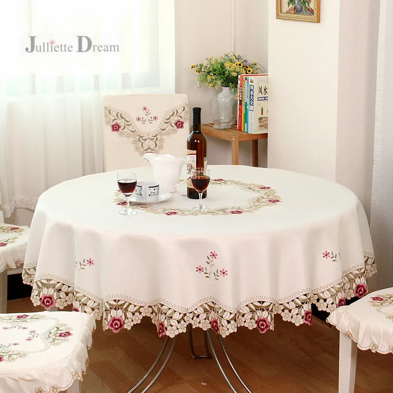 Fashion European pastoral embroidery tablecloth Round dining table cloth cabinet cover for wedding decoration Tea Table cover Fashion European pastoral embroidery tablecloth Round dining table cloth cabinet cover for wedding decoration Tea Table cover