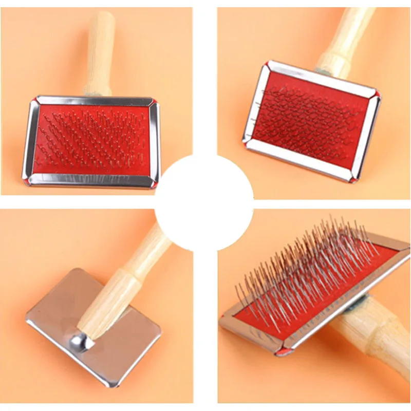 SYDZSW Natural Bamboo Eco Friendly Pet Cat Dog Slicker Brush Stylish and Durable Pet Grooming Tools Dog Comb XS S M L5
