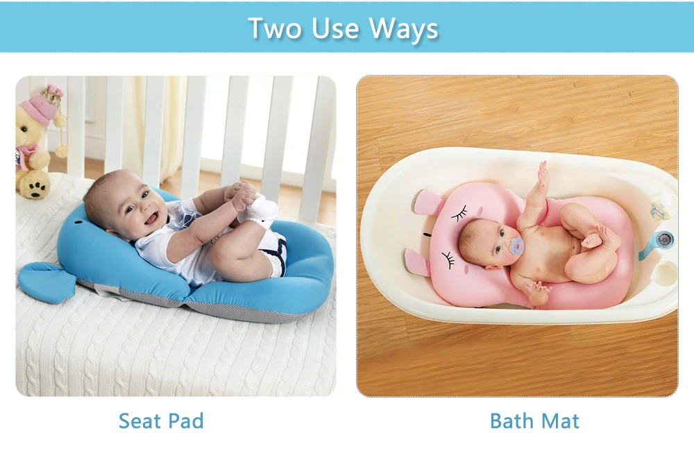 Противоскользящий детский коврик для ванной, Складное Сиденье для душа, Детская ванна, шезлонг, нескользящая защитная подушка для ванной, мягкая губчатая подушка для новорожденной кровати