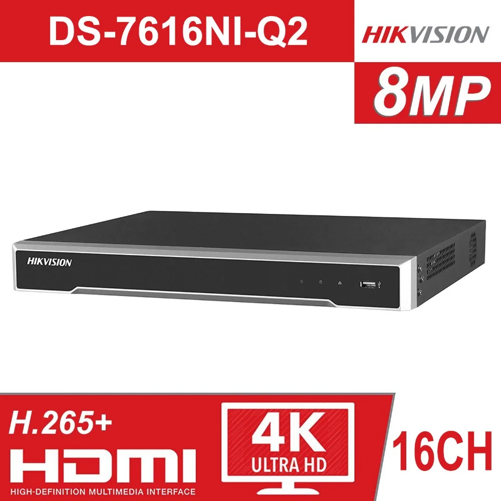 

Original Hikvision 16 Channel CCTV System ONVIF 16CH NVR DS-7616NI-Q2 for Security Camera 2SATA HDMI VGA Output embedded NVR