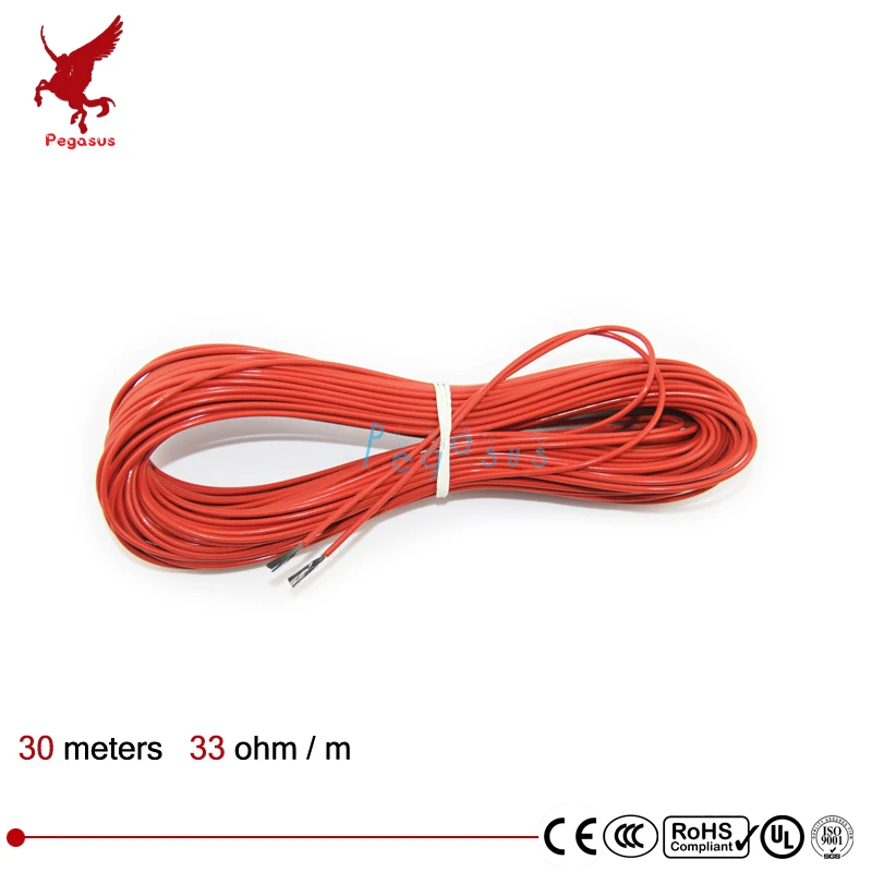 

F12K 30meters 33ohm PTFE Teflon Carbon fiber heating wire Heating cable High quality infrared heating wire