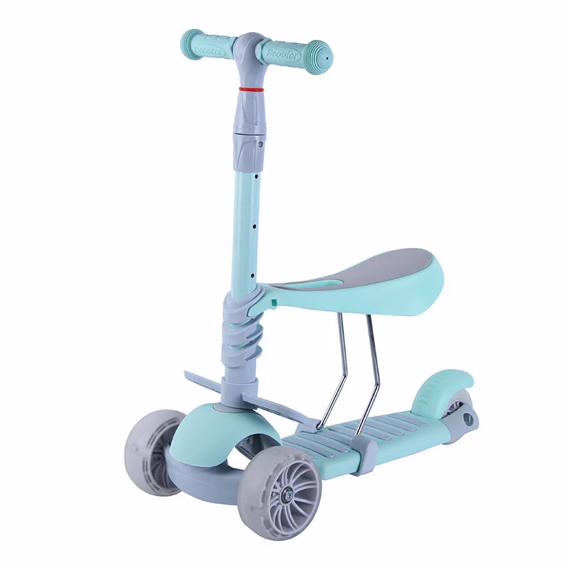 Creative children's scooter with seat three-in-one children's scooter portable stroller