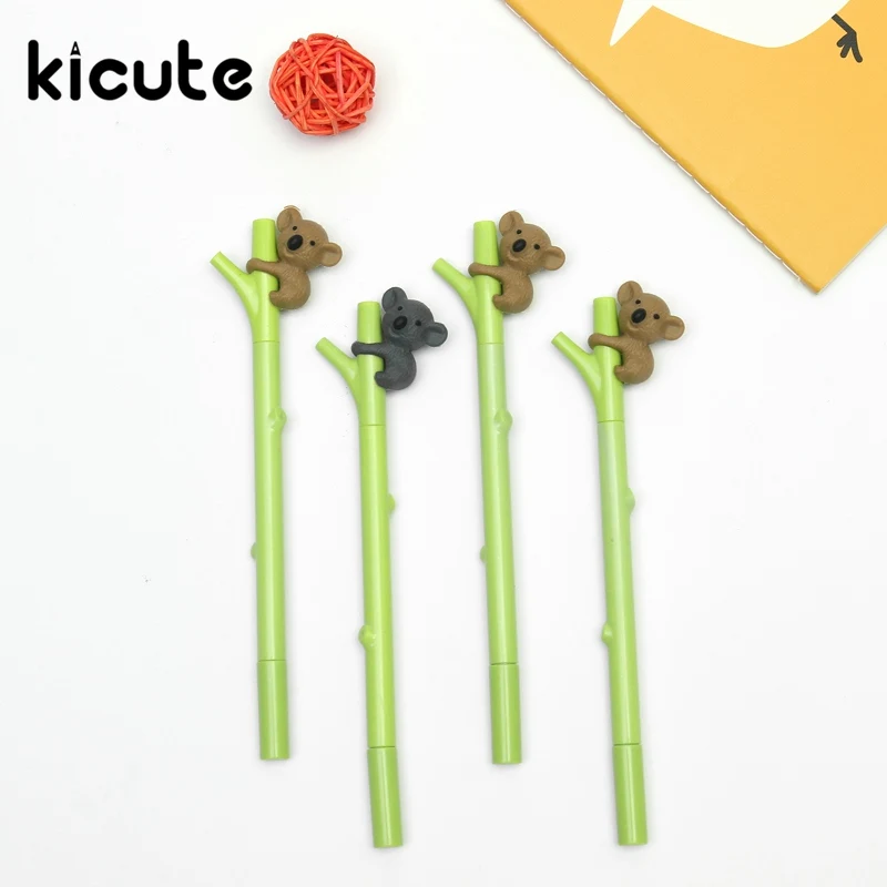 

Kicute 4pcs/lot 0.5 mm Black Ink Novelty Cute Koala Gel Pen Smooth Writing School Office Stationery Supplies Gifts for Children