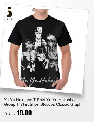 Yu Hakusho T Shirt Spirit Gun футболка полиэстер Милая графическая футболка с Короткими Рукавами Летняя 6xl Мужская футболка с изображением