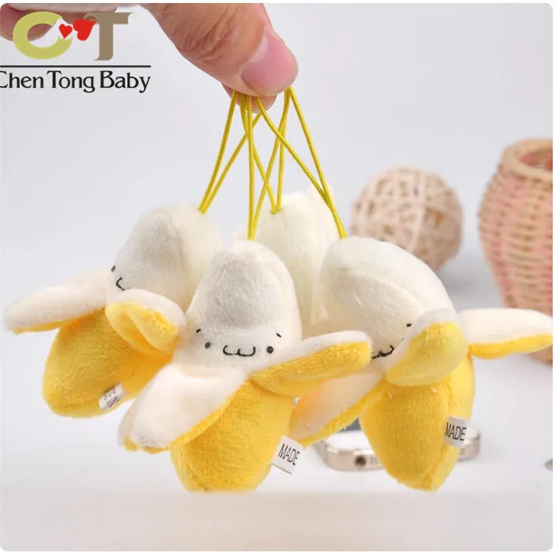 Пилинг банан мини плюшевая подвеска игрушка кукла плюшевый брелок с веревкой 8 см wj04