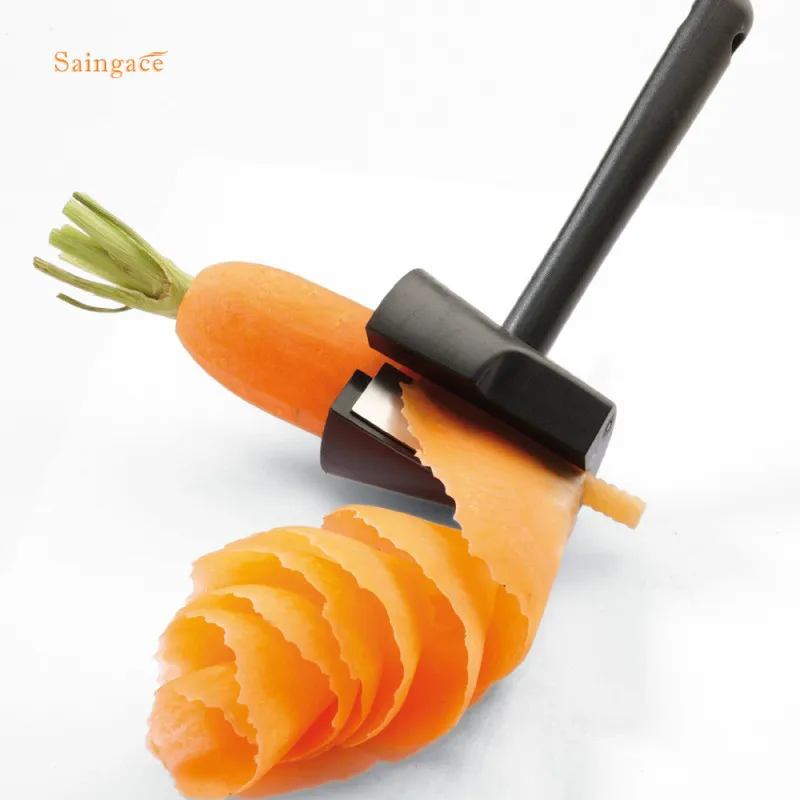 Saingace دوامة تقطيع الفاكهة والخضار المنزل المقاوم للصدأ + البلاستيك الفاكهة القاطع ل اكسسوارات المطبخ