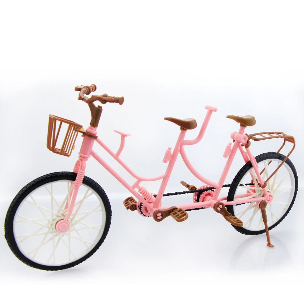 Detachable Plastic Bike Bicycle With Basket For  Doll Accessories Gift HI