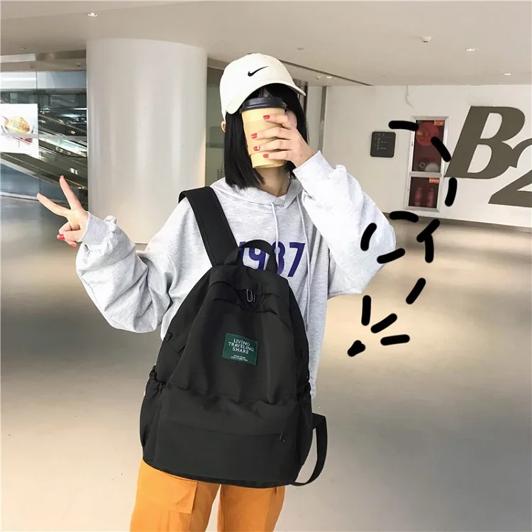 Корейский Harajuku Ulzzang рюкзак с буквенным принтом женский Большой Вместительный винтажный женский водонепроницаемый рюкзак для колледжа ins