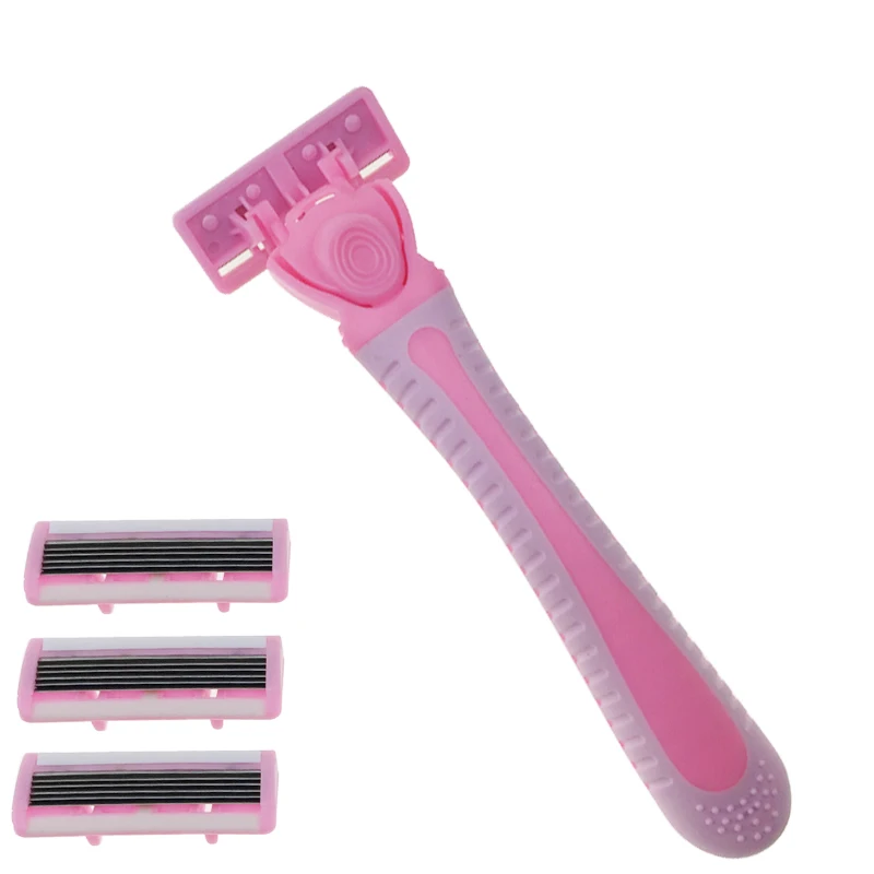1 Razor Handle 6 Razor Blades Women Razor Navalha Rep Women Epilator Replaceable Straight Razor Manual