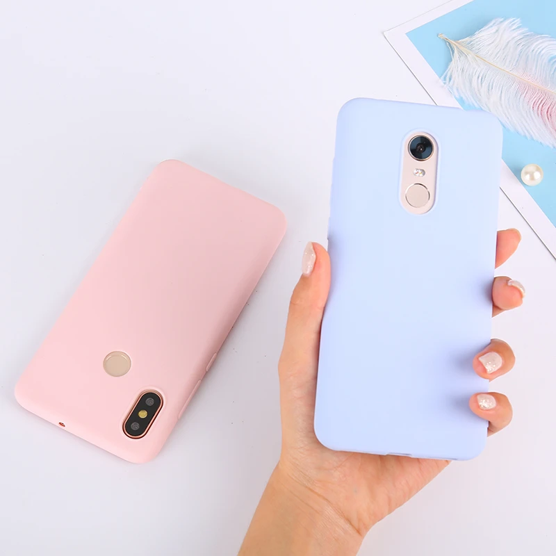 Цветной ТПУ силиконовый чехол для Xiaomi Redmi Note 4X5 Pro Red mi 6 6A 5 Plus матовый Xiao 8 SE A1 A2 Lite |