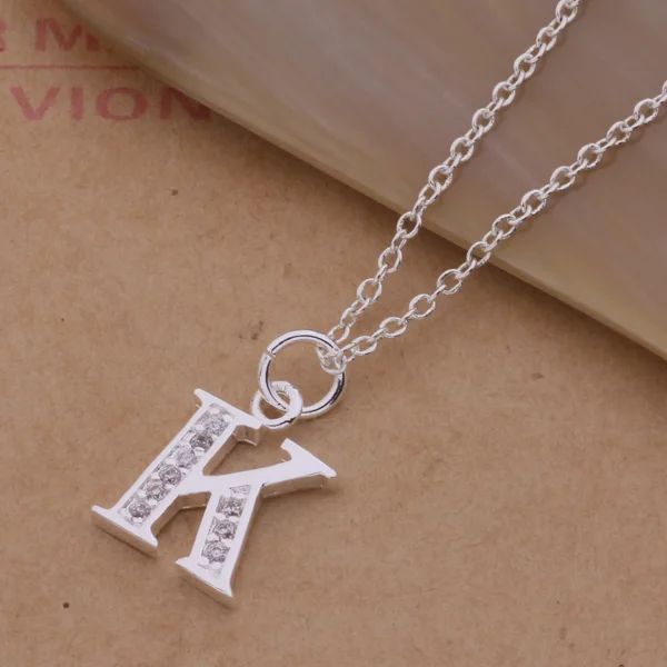 

XL-AN217 Hot sterling silver Necklace, 925 silver fashion jewelry pendant letter K /aolajfsa aovajgca