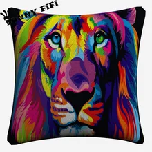 Oso León águila Modular suave algodón cubiertas para cojines de lino 45x45cm Vintage funda de almohada para sofá decoración del hogar