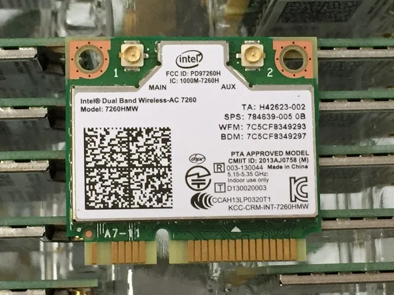 

Intel Dual Band Wireless-AC 7260 7260AC 7260HMW 867Mbps wifi+bluetooth 4.0 Mini PCI-E wireless card for HP SPS 784639-005