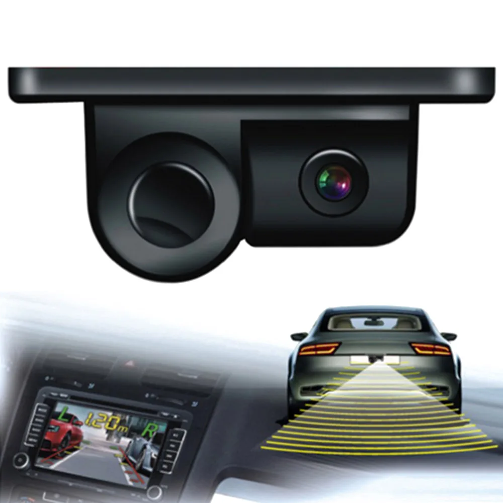 2 в 1 Авто парктроник звуковая сигнализация автомобиля обратный резервный Видео парковочный датчик радар с HD реверсивная камера заднего вида для автомобилей