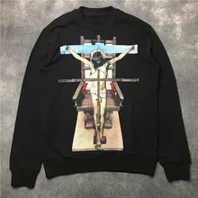 Осень Новое поступление моды Звезда Крест Религия Иисуса тема свитер джемпер для мужчин женщин Дизайнерская одежда хлопок