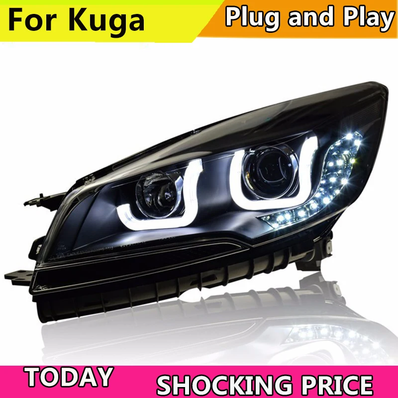 Doxa автомобильный Стайлинг для Ford kuga Escape фары 2013 2016 светодиодный ные bi xenon линзы