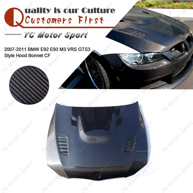 

Car Accessories CF Carbon Fiber VRS GTS3 Style Hood Bonnet Fit For 2007-2011 E92 E93 M3 Hood Cover