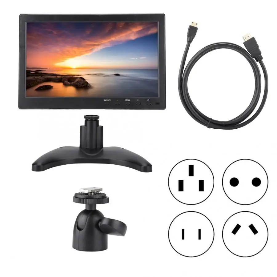 Портативный Экран 10 1 дюйма 1366x768 16:9 HDMI дисплей монитора для PS4 Xbox Raspberry Pi|Мониторы| |