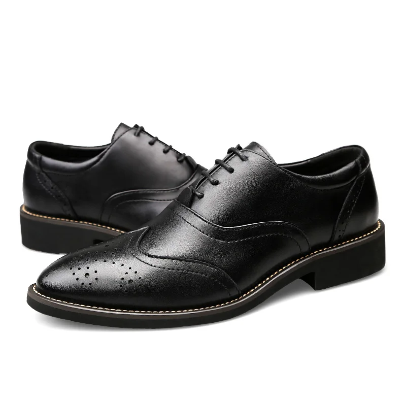 elegant shoes men genuine leather italian designer business dress male footwear luxury brand classic brogue oxford shoes for men (6)