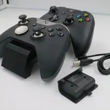 Светодиодный двойной зарядной док-станция+ usb-кабель для зарядного устройства+ 2 шт 600 mAh аккумулятор для Microsoft Xbox One(S) Elite беспроводной контроллер