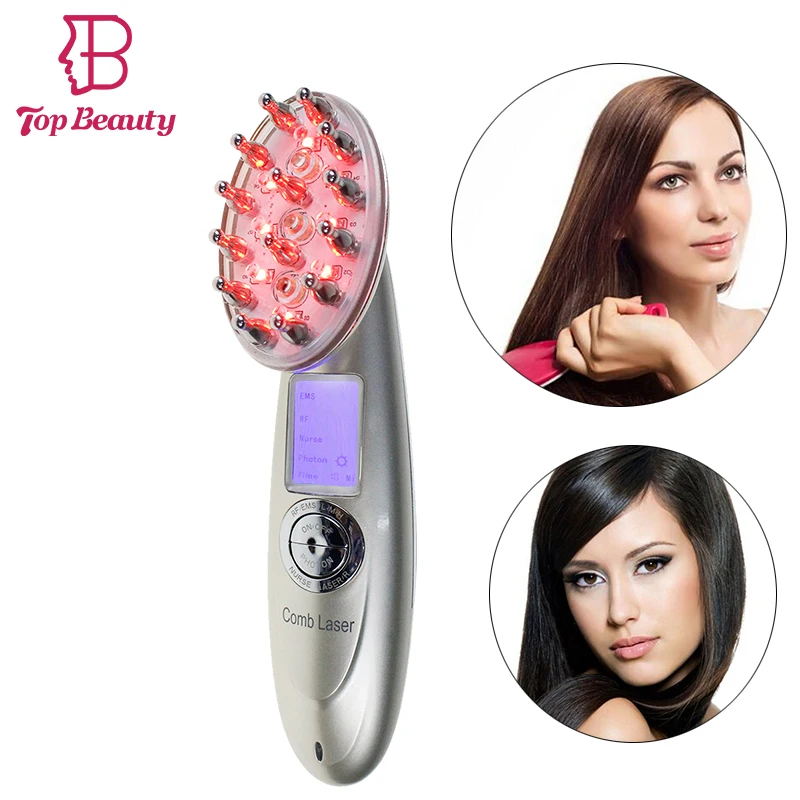 USB Charging Red Light Photon RF EMS Vibrating Laser Comb Hair Regrowth